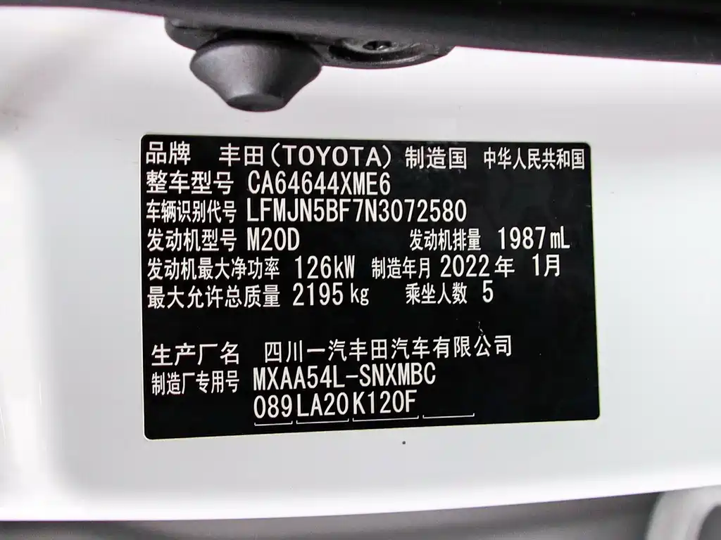 2022 Toyota RAV4 2.0L CVT AWD Fengshang Plus Edition