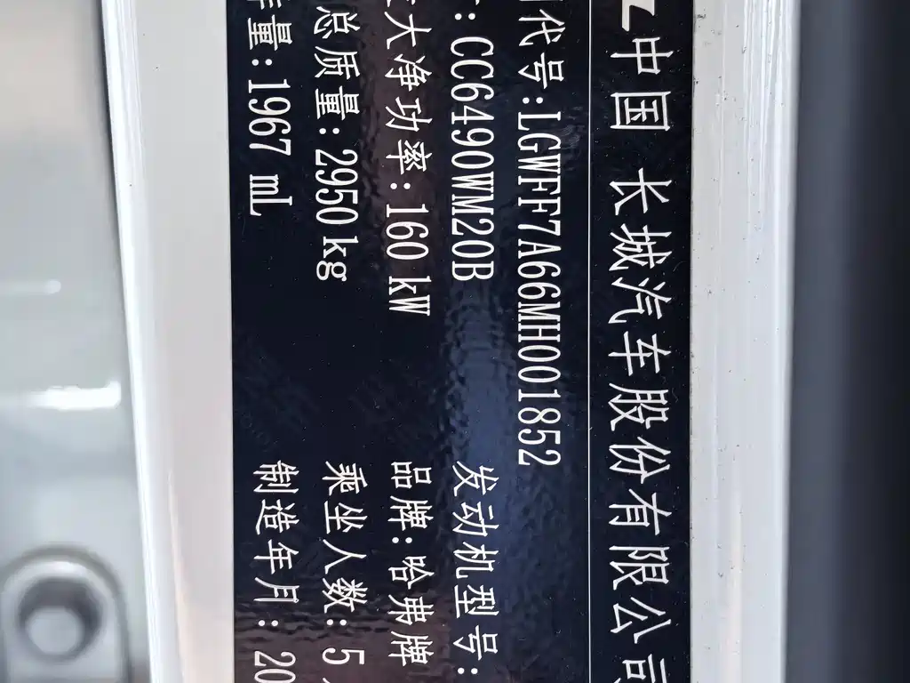 Haval H9 2020 model 2.0T Gasoline 4WD Elite Edition 5-Seater