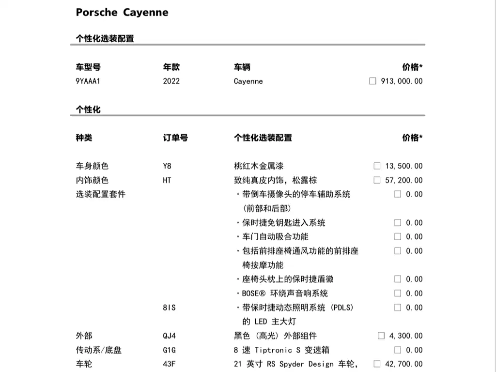 Cayenne 2022 Cayenne 3.0T Platinum Edition